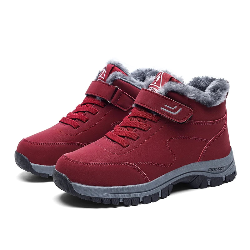 Bottes de neige imperméables pour hommes et femmes, baskets chaudes en peluche, hiver confortable