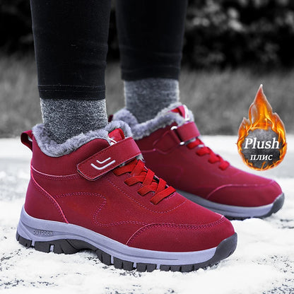 Bottes de neige imperméables pour hommes et femmes, baskets chaudes en peluche, hiver confortable