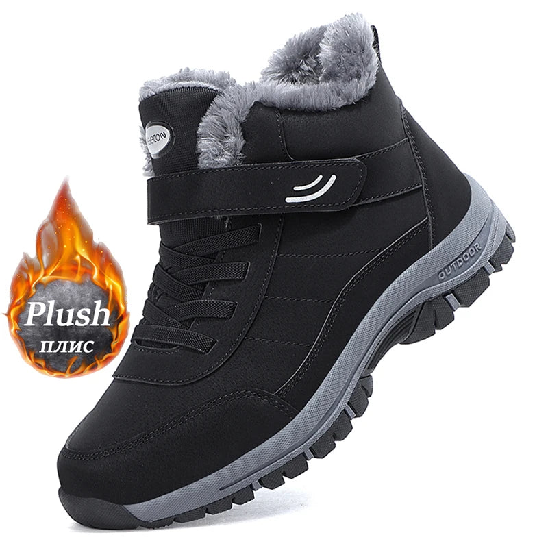 Bottes de neige imperméables pour hommes et femmes, baskets chaudes en peluche, hiver confortable