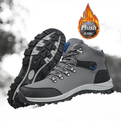 Bottes de neige imperméables pour hommes et femmes, baskets chaudes en peluche, hiver confortable