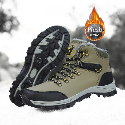 Bottes de neige imperméables pour hommes et femmes, baskets chaudes en peluche, hiver confortable