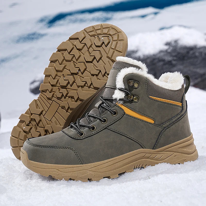 Bottes de neige imperméables pour hommes et femmes, baskets chaudes en peluche, hiver confortable