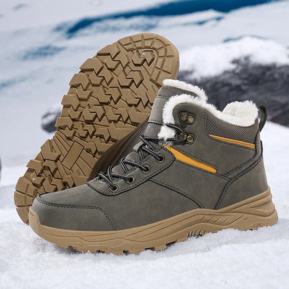 Bottes de neige imperméables pour hommes et femmes, baskets chaudes en peluche, hiver confortable
