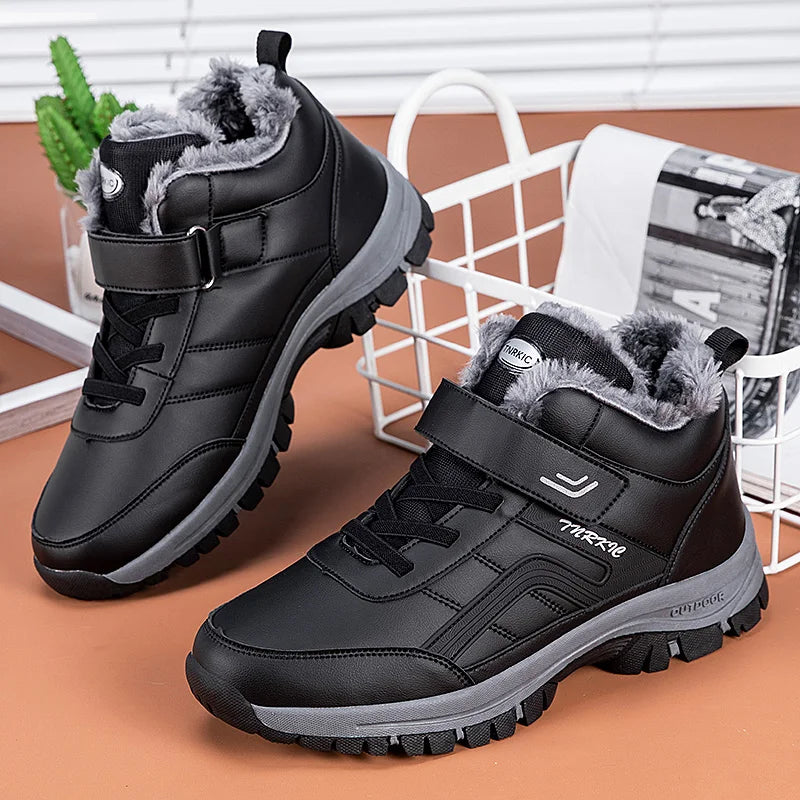Bottes de neige imperméables pour hommes et femmes, baskets chaudes en peluche, hiver confortable