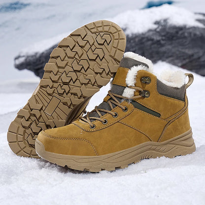 Bottes de neige imperméables pour hommes et femmes, baskets chaudes en peluche, hiver confortable