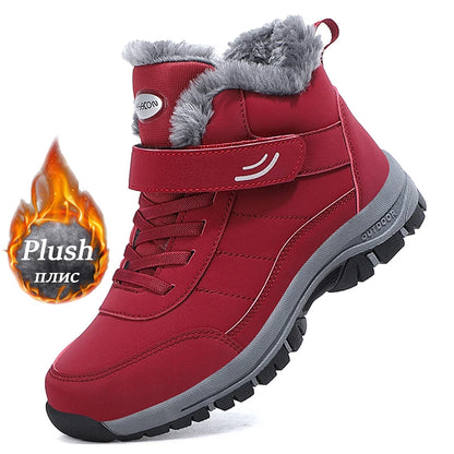 Bottes de neige imperméables pour hommes et femmes, baskets chaudes en peluche, hiver confortable