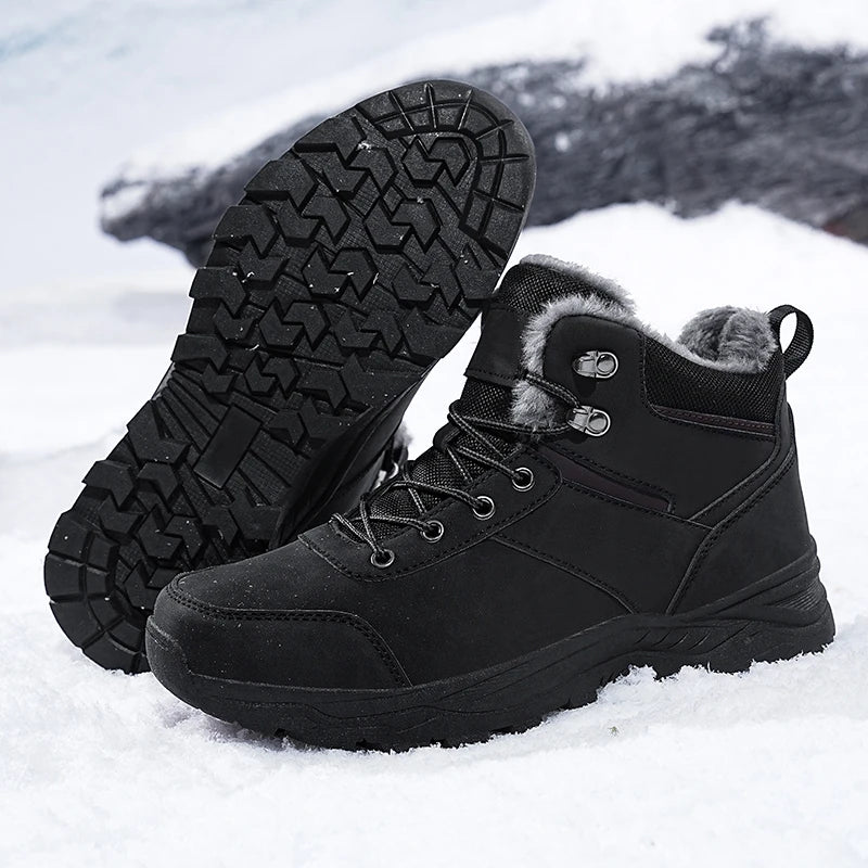 Bottes de neige imperméables pour hommes et femmes, baskets chaudes en peluche, hiver confortable