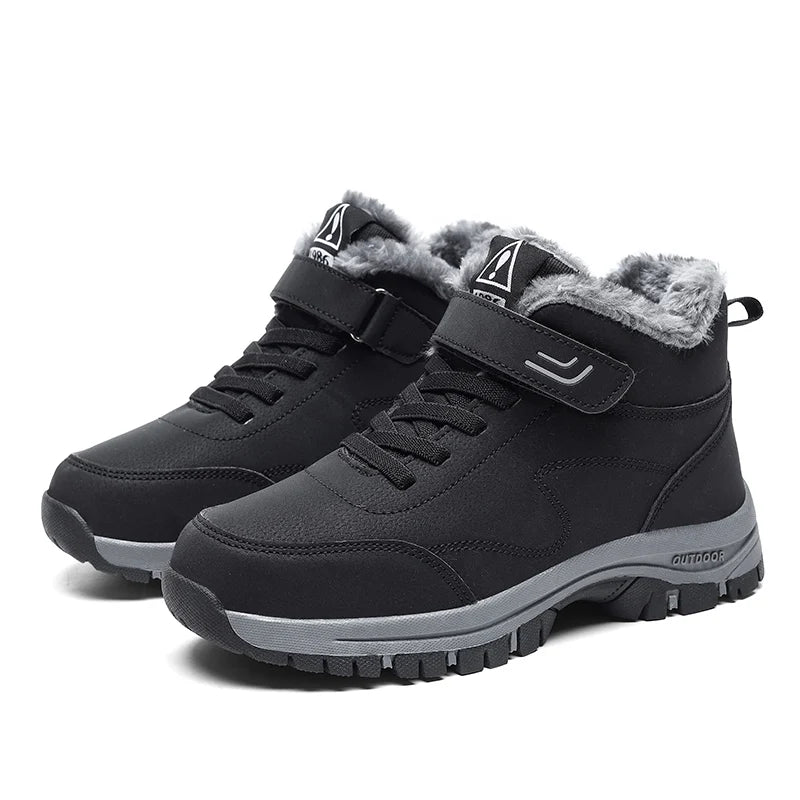 Bottes de neige imperméables pour hommes et femmes, baskets chaudes en peluche, hiver confortable