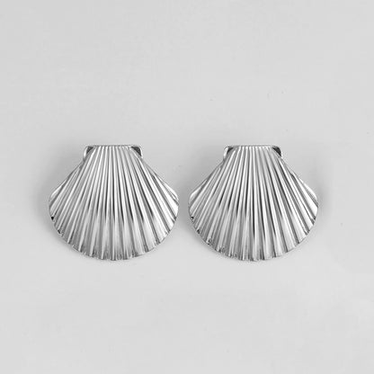 Boucles d'Oreilles en Acier Inoxydable Plaqué Or Escargot Bergame Coquillage