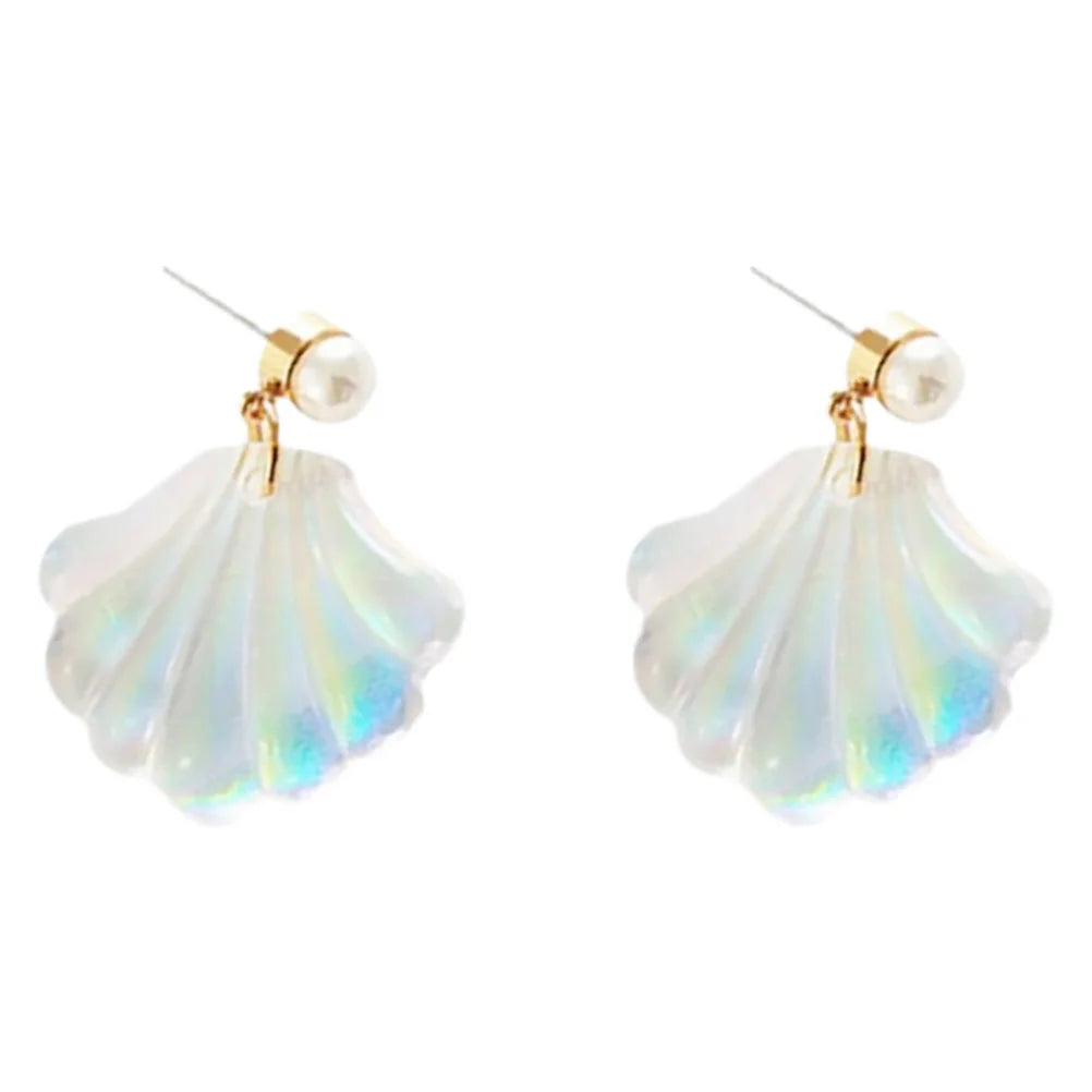 Boucles d'Oreilles Coquillage Perles Colorées Fille