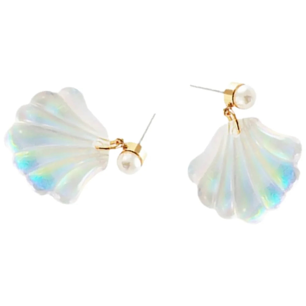 Boucles d'Oreilles Coquillage Perles Colorées Fille