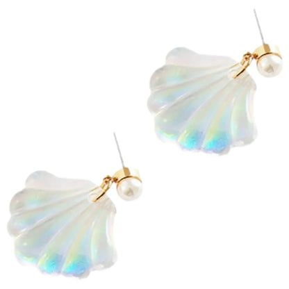 Boucles d'Oreilles Coquillage Perles Colorées Fille