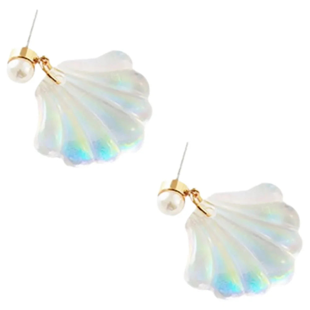 Boucles d'Oreilles Coquillage Perles Colorées Fille