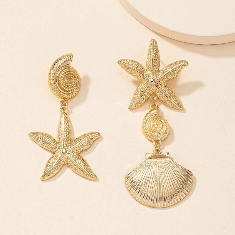 Boucles d'oreilles coquillage et étoile de mer personnalisées