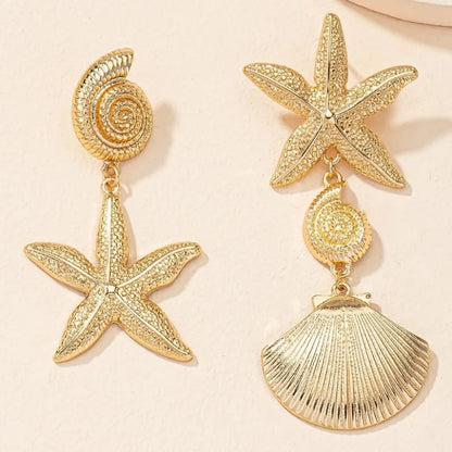 Boucles d'oreilles coquillage et étoile de mer personnalisées