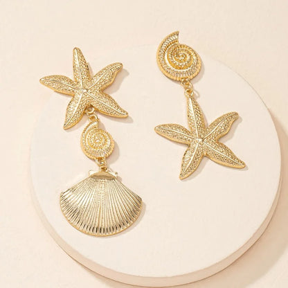 Boucles d'oreilles coquillage et étoile de mer personnalisées
