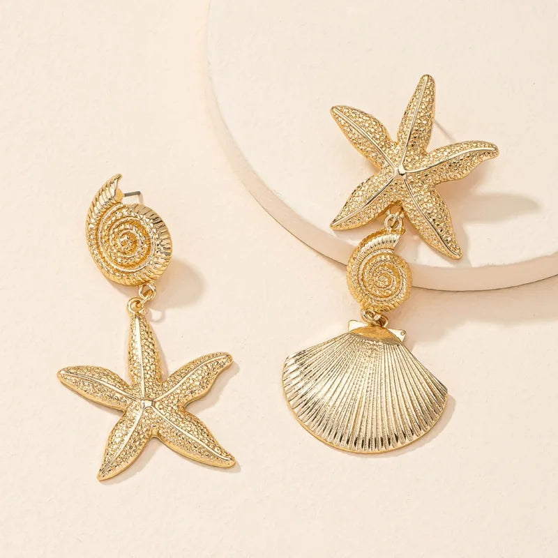 Boucles d'oreilles coquillage et étoile de mer personnalisées
