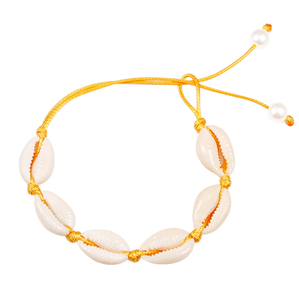 Bracelet coquillage naturel main - Bijoux cheville femme