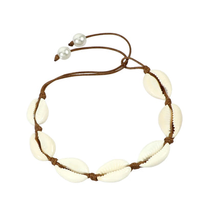 Bracelet coquillage naturel main - Bijoux cheville femme