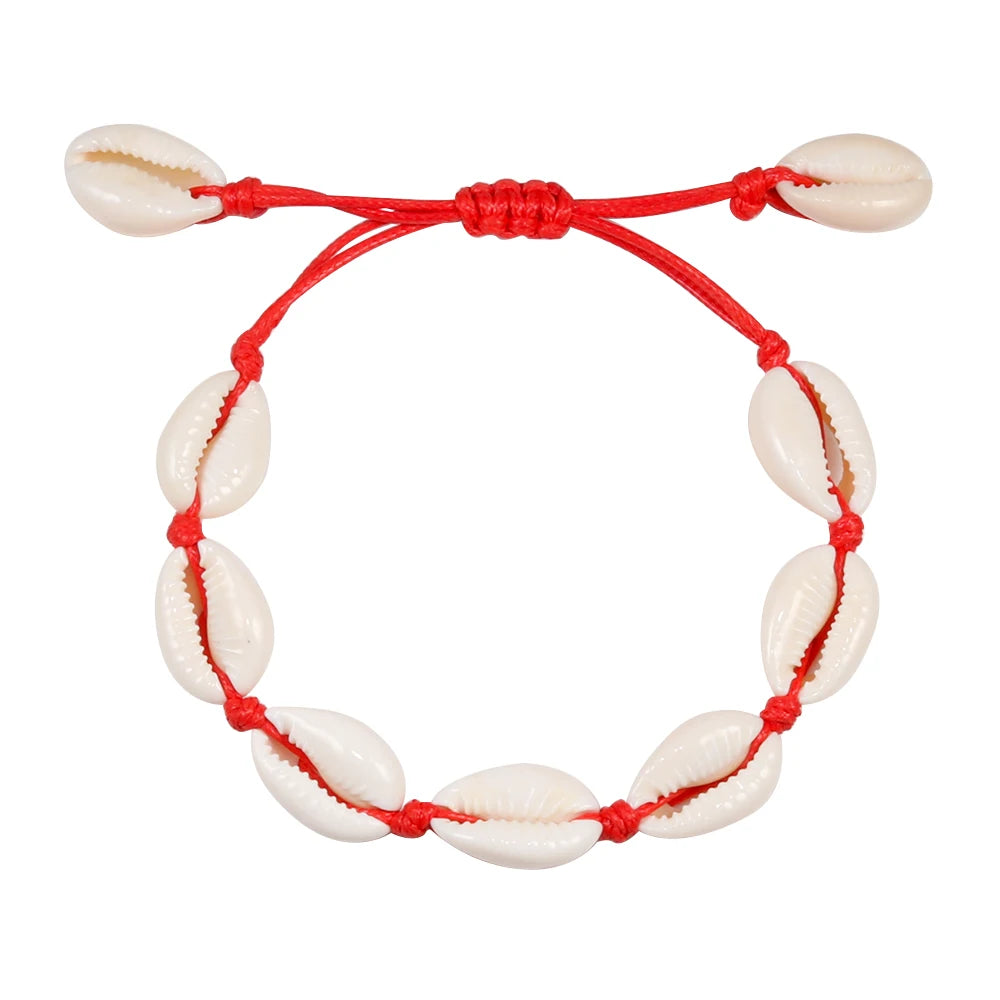 Bracelet coquillage naturel main - Bijoux cheville femme