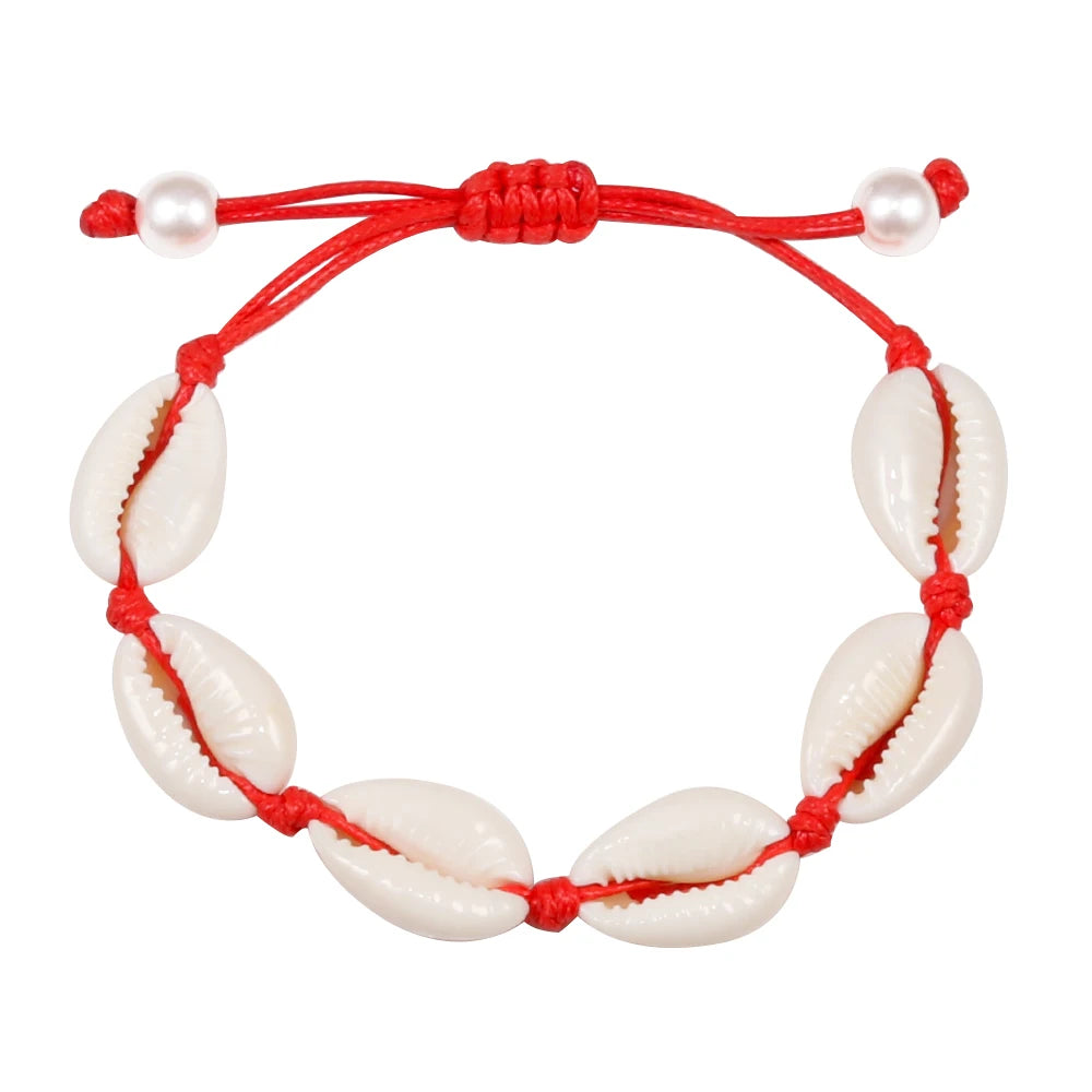 Bracelet coquillage naturel main - Bijoux cheville femme