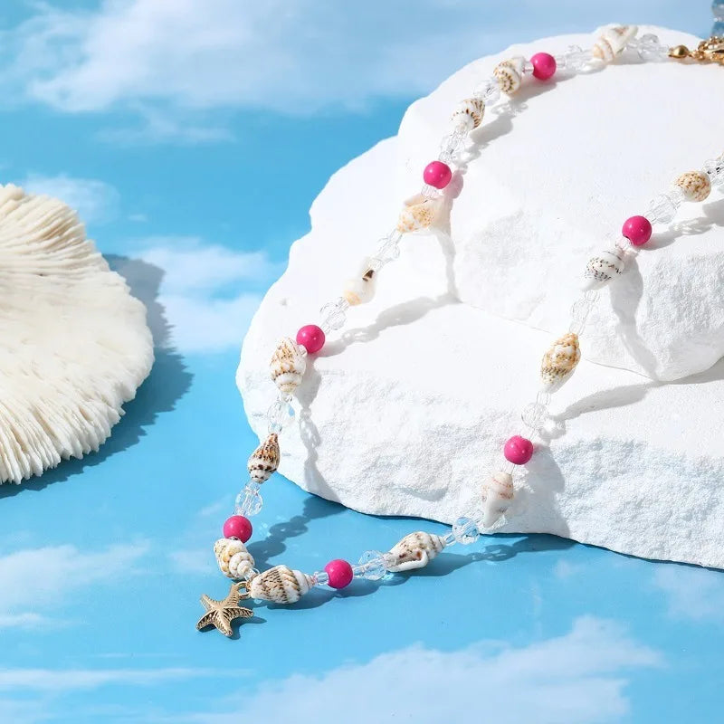Bracelet étoile de mer, coquillage & perles pour femmes