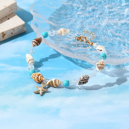 Bracelet étoile de mer, coquillage & perles pour femmes