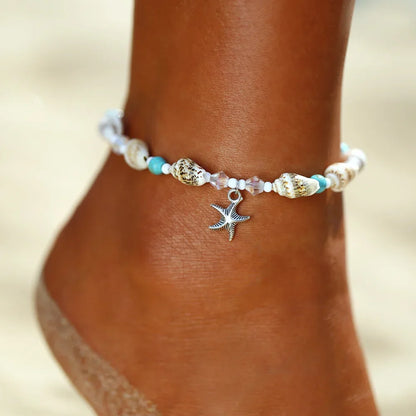 Bracelet de cheville coquillage pour plage - Bijoux été femme