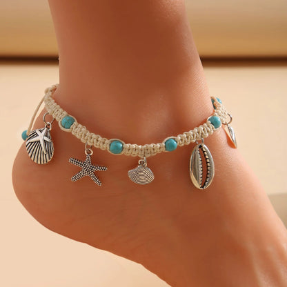 Bracelet de cheville coquillage pour plage - Bijoux été femme