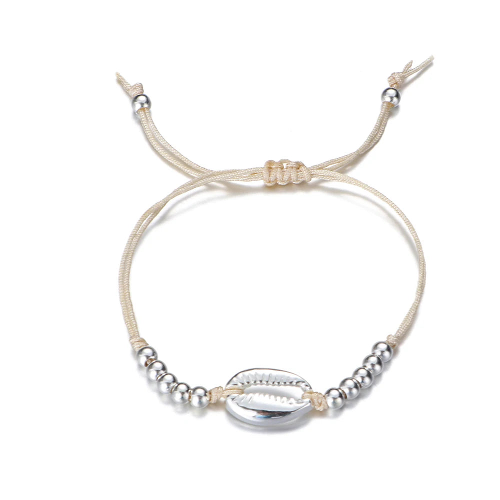 Bracelet perles coquillage plage été vintage style bohème femme & fille