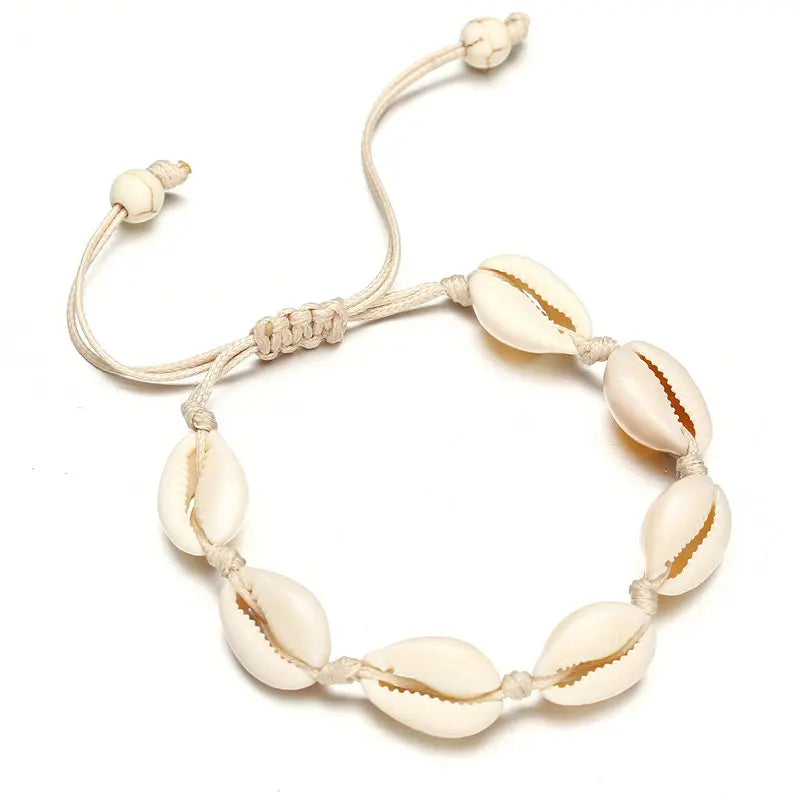 Bracelets coquillages ajustables Vintage mode plage handcrafted.