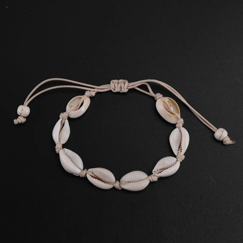 Bracelets cheville coquillage plage été pieds nus jambes accessoires Femme