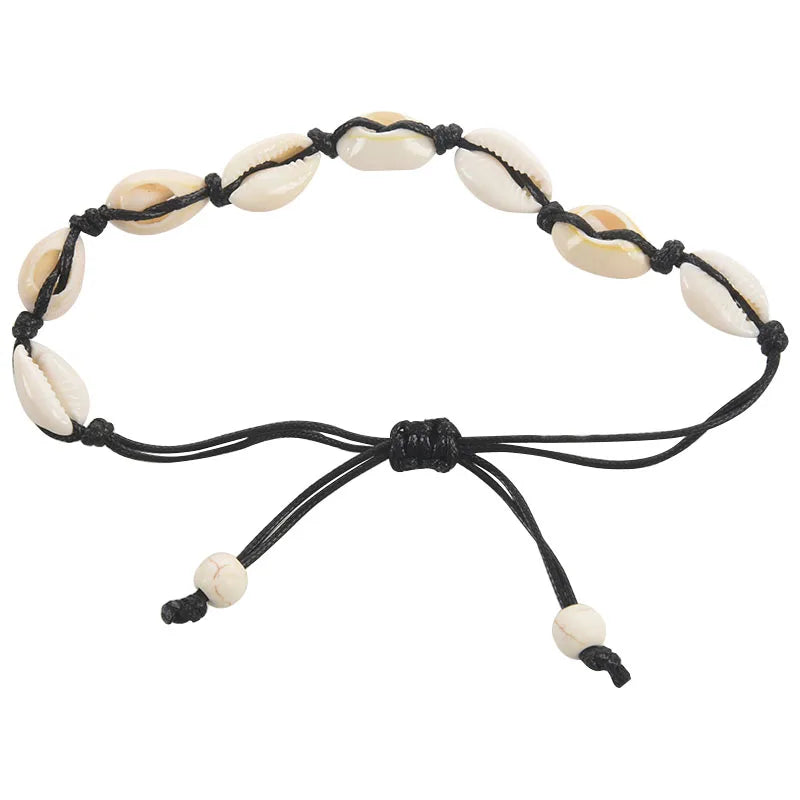 Bracelets cheville coquillage plage été pieds nus jambes accessoires Femme