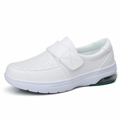 Chaussures Blanches Cuir Semelle Souple Coussin Air Femme Travail Aut 2024