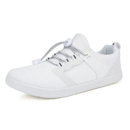 Chaussures Plates Blanches Larges pour Femme, Baskets Minimalistes