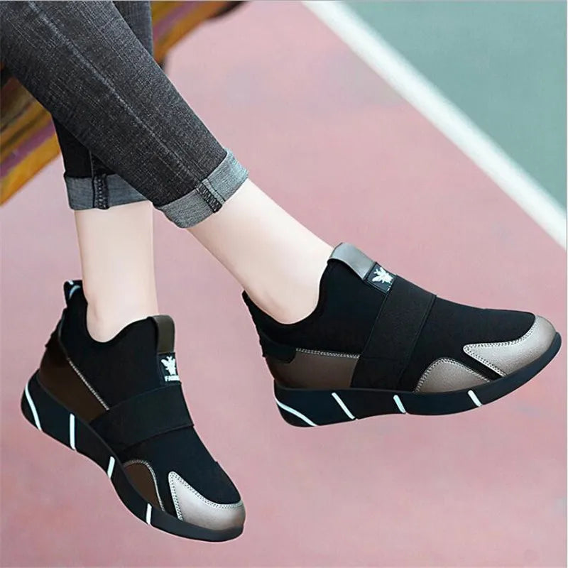 Baskets plates respirantes en maille pour femme