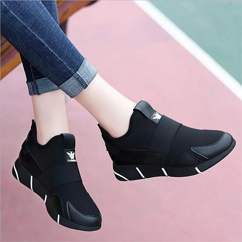 Baskets plates respirantes en maille pour femme
