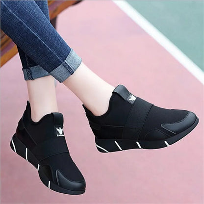 Baskets plates respirantes en maille pour femme