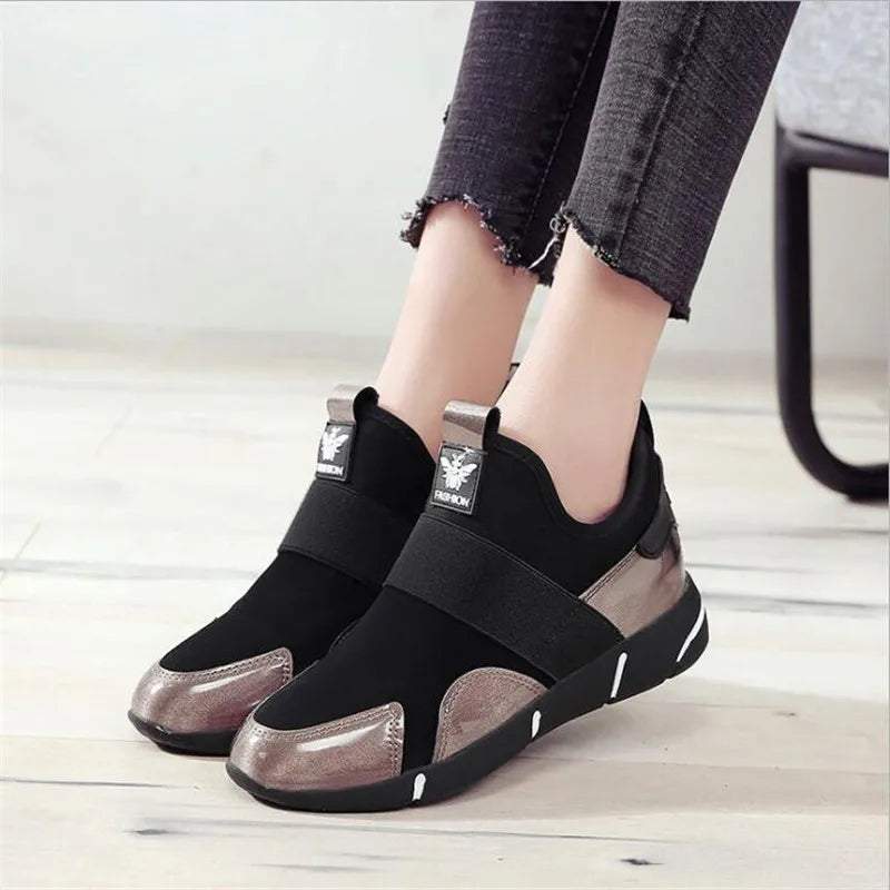 Baskets plates respirantes en maille pour femme