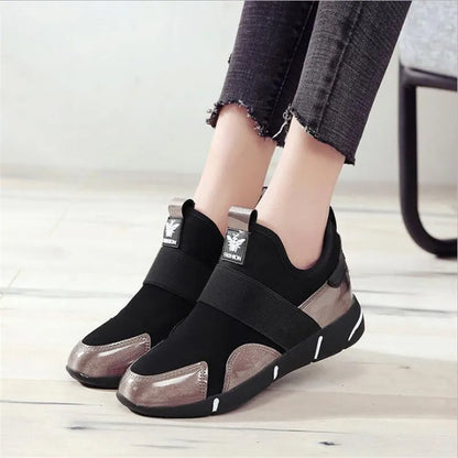 Baskets plates respirantes en maille pour femme