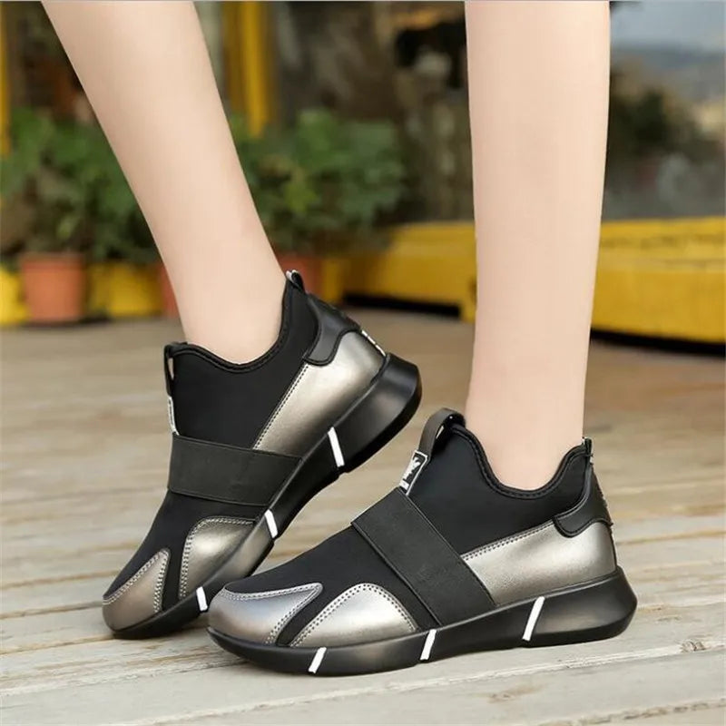 Baskets plates respirantes en maille pour femme