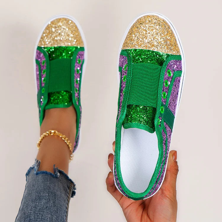 Chaussures en toile Bling pour femmes, design colombien tendance