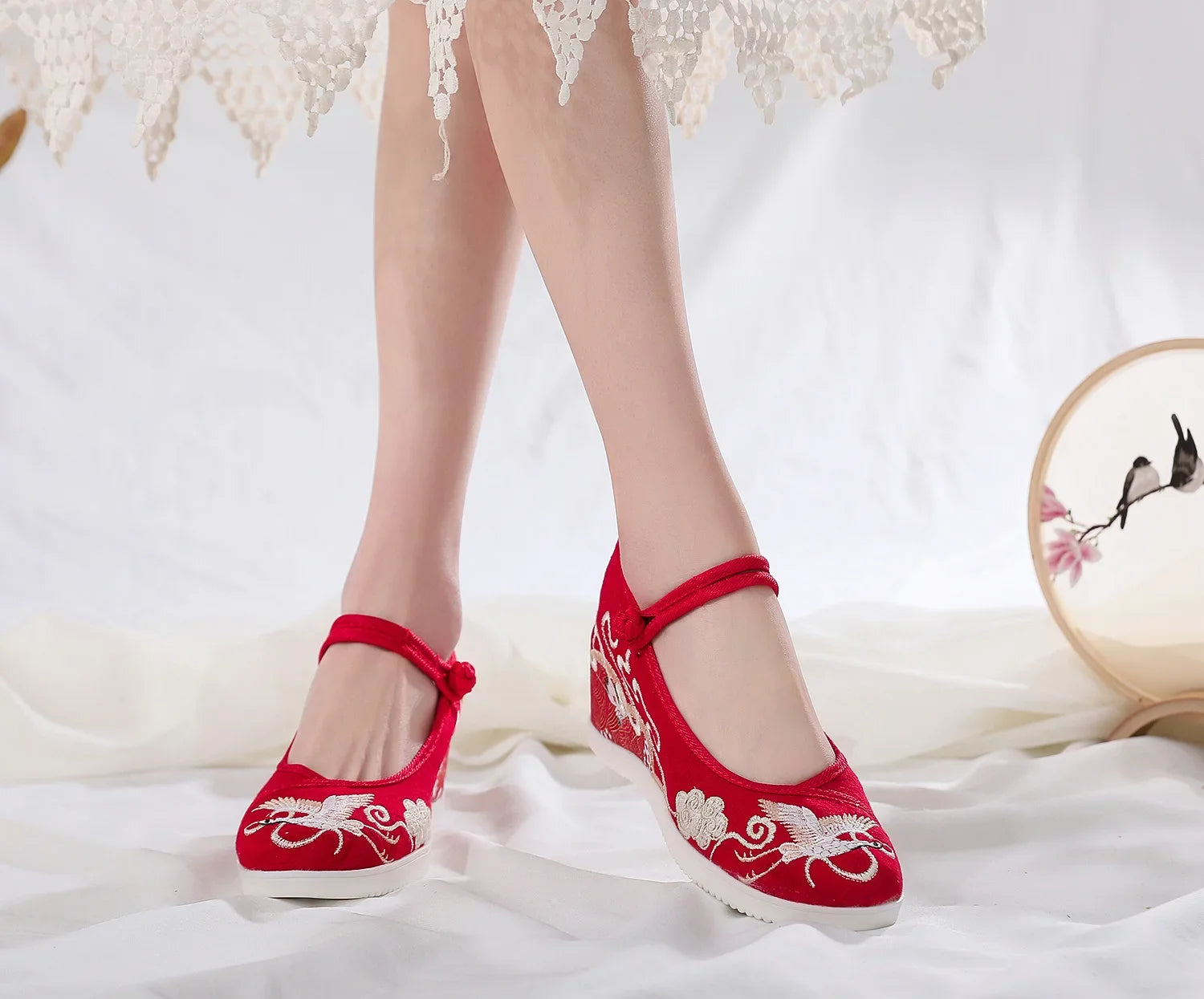 Chaussures ethniques chinoises Harajuku, style vintage Hanfu, toile brodée - Automne