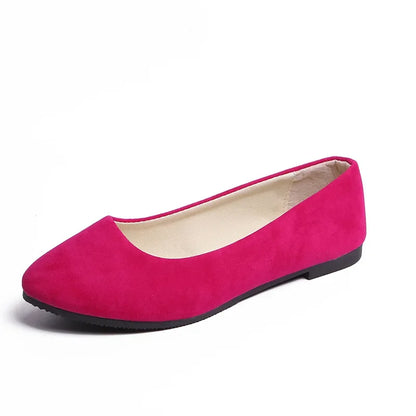Chaussures plates en faux daim pour femmes, style mocassins noirs - 539