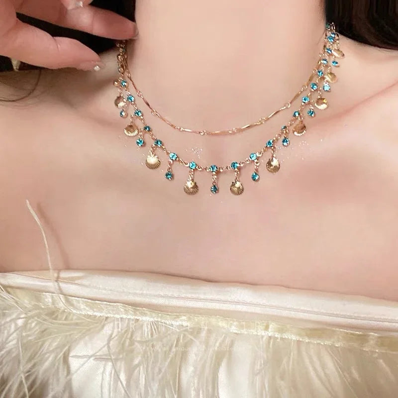 Collier perles tortue étoile de mer ras du cou vintage plage femme