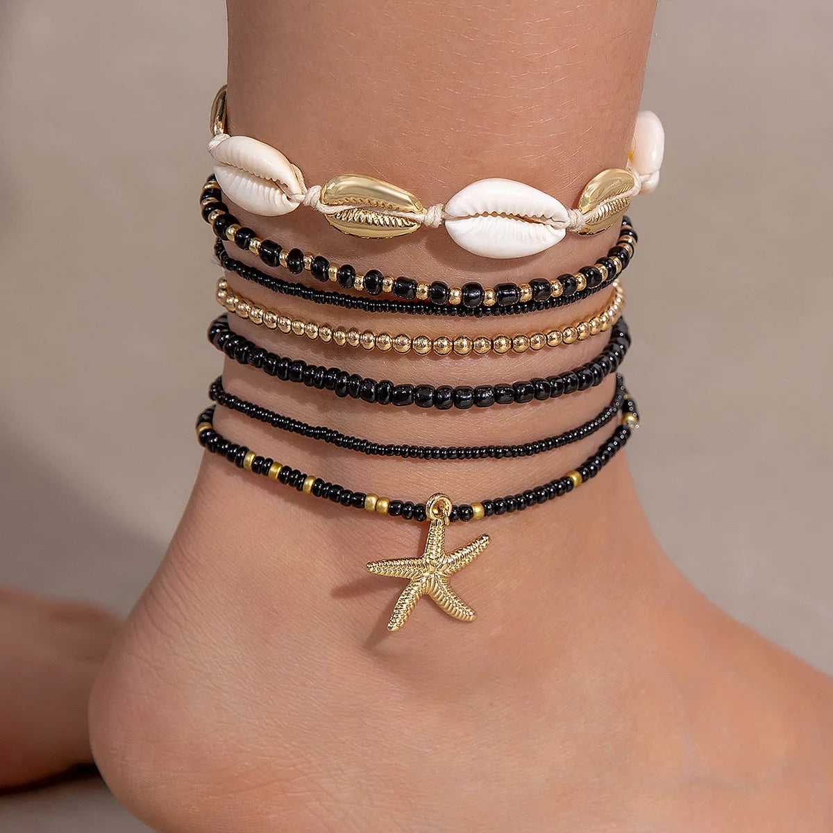 Ensemble bracelets cheville coquillage plage étoile mer bijoux fête