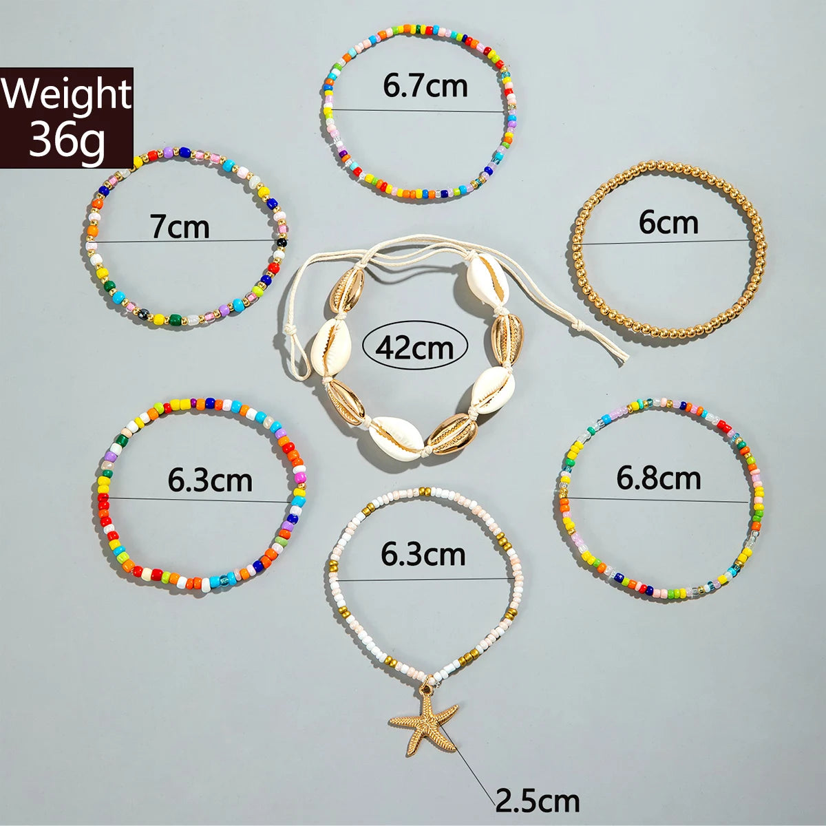 Ensemble bracelets cheville coquillage plage étoile mer bijoux fête