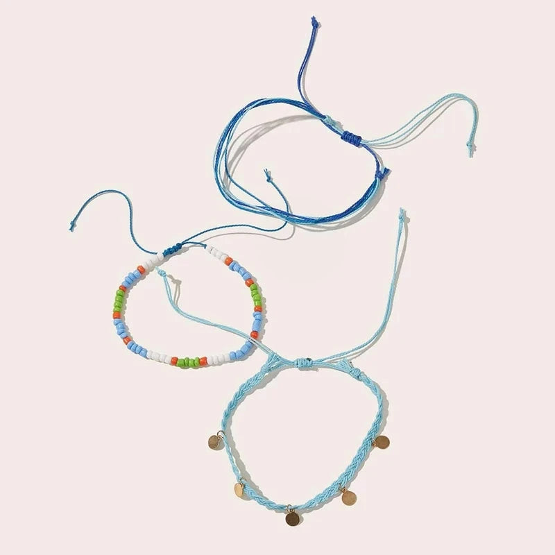 Bracelets de cheville coquillage été plage femme océan 9426