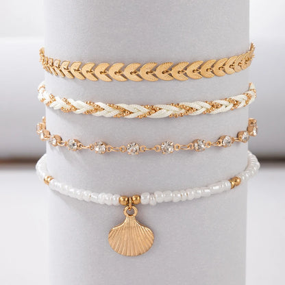 Bracelets de cheville coquillage été plage femme océan 9426
