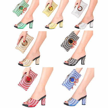 Ensemble sacs chaussures été femmes, design italien diamant mode